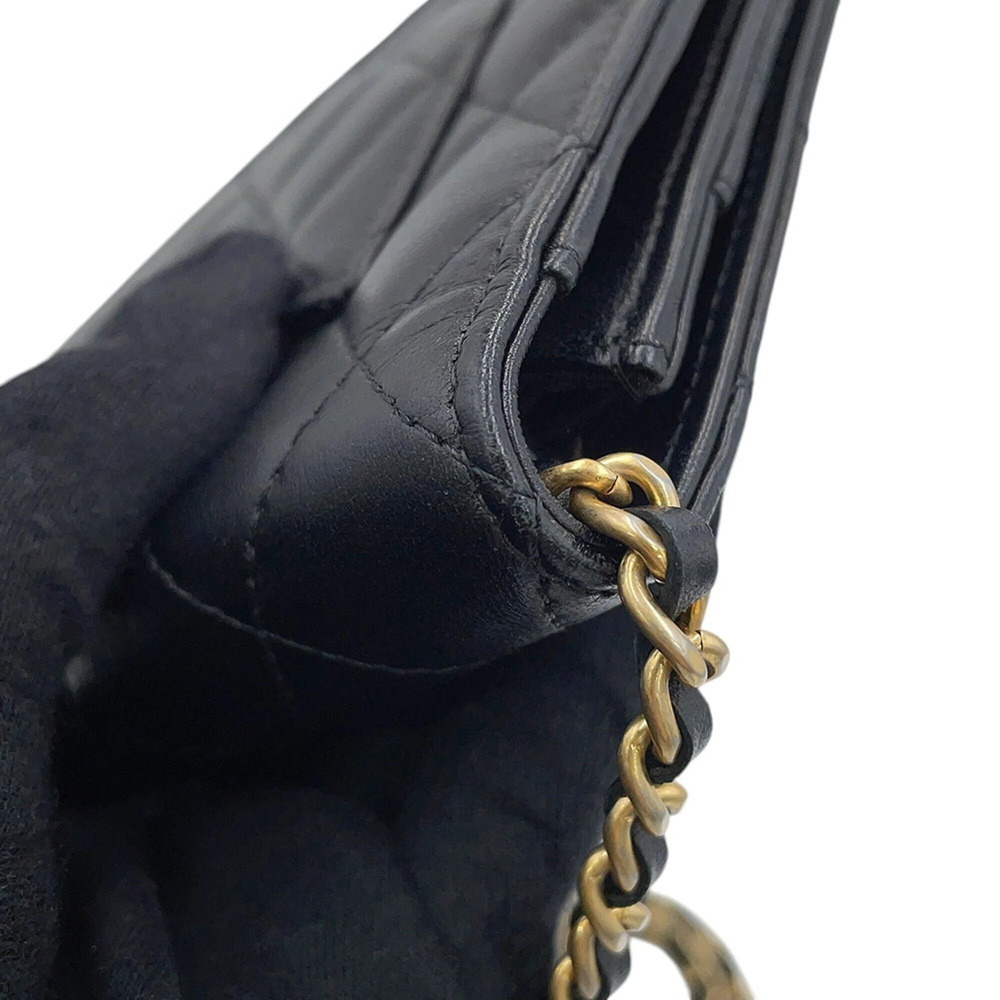 CHANEL Black Lambskin Leather Logo Wallet - Picture 10 of 16
